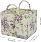 Boho Fabric Storage Basket, Large Capacity Laundry Basket, 12.2'' x 10.23'' x 10.23'' Collapsible Laundry Hamper with Easy Ca