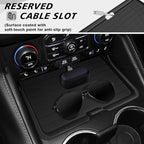 Muslogy Front Center Console Organizer Compatible with 2021-2023 2024 GMC Yukon & Chevy Tahoe Suburban Hidden Panel Secret Pocket Lid Removable Cover with USB Hole (Not for Yukon Denali/Ultimate)