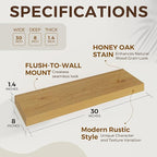 Dreamland 30 Inches Floating Shelves for Wall, 8 Inch Deep Floating Shelves Set of 2, Large Display & Storage Shelf, Wall She