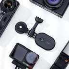 JJC Magnetic Mount Stand with 1/4"-20 Screw for DJI Osmo360 Action 5 Pro 4 3 for Insta360 X5 X4 X3 Ace, Pocket 3 OSMO360, Foldable Steering Holder Bracket Base, Strong Magnets, Angle Adjustable