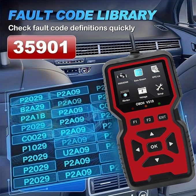 2025 New OBD2 Scanner Diagnostic Tool - Check Engine Light Code Reader with Reset, Battery Voltage Tester, Modes 6 & 8,