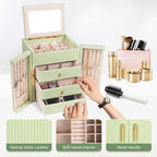 Dajasan Large Jewelry Box Organizer, Jewelry Storage Organizer with 3 Drawers, Huge Jewelry Box with Mirror for Women Girls, 