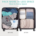 See Through Expandable Compression Packing Cubes, Mesh Travel Packing Cubes for Suitcases, Lightweight Organizers Bag Set for
