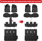 LASFIT Floor Mats & Backrest Mats & Cargo Mat for Subaru Ascent 2019-2026 7/8 Passenger, All Weather TPE Custom Fit Floor Liners for Subaru Ascent Full Set Accessories Car Mats,Black
