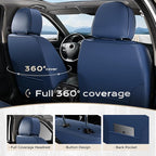 Coverado Seat Covers, Car Seat Covers Front Seats, Leather Seat Covers for Cars, Car Seat Protector Waterproof, Black Car Sea