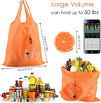 20 Pack Reusable Shopping Bags,Bulk Foldable Portable Reusable Grocery Bags Lightweight Polyester Grocery Shopping Tote Bag (Fruit)