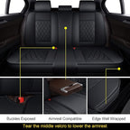 MIROZO Seat Covers Full Set,Car Seat Covers Black Car Seat Protector Waterproof Automotive Seat Covers fFront and Back Fit fo