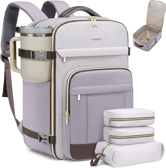 LOVEVOOK 40L Travel Backpack for Women & Men - 17.3 Inch Carry On Backpack & Personal Item Backpack for Airlines, Spacious an