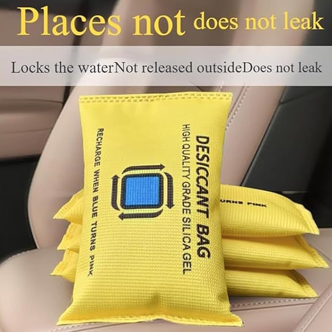 Car Dehumidifier | Portable and Reusable Car Accessories | Moisture Absorber for Car | for Cabinets Basements Caravans Boats 