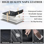 Coverado Car Seat Covers Full Set, Seat Covers for Cars, Black Car Seat Cover, Nappa Leather Car Seat Cushion, Car Seat Prote