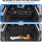 Trunk Organizer - Car Organizer, Car Trunk Organizer, Large Capacity Backseat Trunk Organizers, Collapsible Car Storage Bag wit