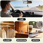 Car Air Freshener Hanging 2 Pack, Lavender Scent Essential Oil Diffuser Long Lasting Up to 150 Days, Cute Car Accessories wit