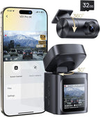 Baseus VD1 Pro Solar Dash Cam Front and Rear, 4K+1080P Dash Camera for Cars, Battery Powered Parking Mode, Starvis Night Visi