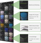 Unjumbly Baseball Hat Rack, 27 Pocket Over-The-Door Hat Organizer with Clear Deep Pockets to Display Baseball Caps Collection