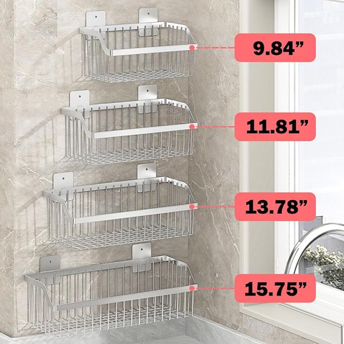 SUS304 Stainless Steel Mesh Basket, Large Wire Storage Organizer Basket, Multi-function Hanging Baskets for Kitchen Bathroom,
