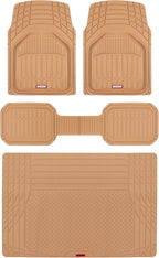 Motor Trend FlexTough Defender Floor Mats for Cars & TrunkShield Trunk Mat Set, Next-Gen Deep Dish Heavy Duty Car All Weather, Rubber Set Auto Truck Van SUV B09VYBHPDK