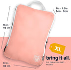 TRIPPED XL Compression Packing Cubes — 7-Piece Set for Checked Luggage | Extra-Large (15.7"×11"×4") + Large + Small + Tube + 