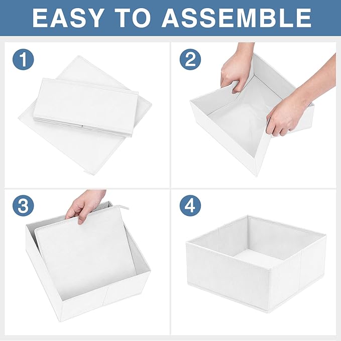 Criusia Drawer Organizer Clothes, 24 Pack Dresser Organizer Bins for Nursery Bedroom, Closet Organization and Storage Divider