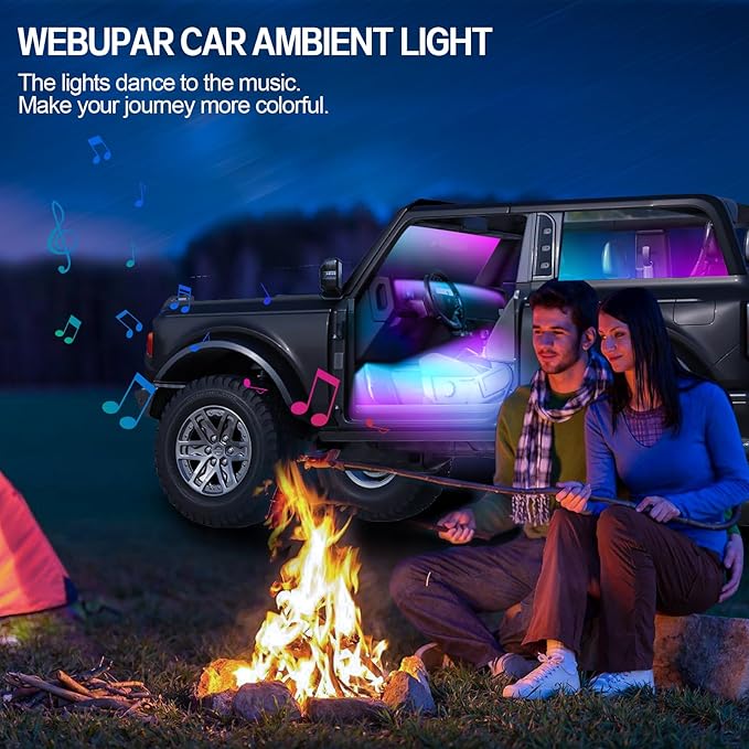 Dreamcolor Acrylic Interior Car Light 10 in 1 Automotive Ambient Light Kits with APP Control 16 Million Color 175 inches Fiber Optic Car LED Strip Light, RGB Music Sync Neon Light Kits
