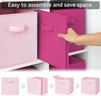 GRANNY SAYS Pink Gradient Cube Storage Bins, 11 Inch Cube Storage Organizer, Fabric Collapsible Storage Bins with Handle, Sto