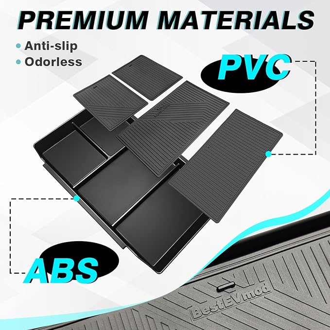 BestEvMod Lower Center Console Organizer Compatible with Honda Prologue 2026 2025 2024 Interior Accessories Floor Console Tray Storage ABS Material with PVC Trim
