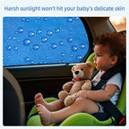 Aokway Magnetic Side Window Sun Shade -100% Block Light Car Window Shades - Car Privacy Curtains Universal Fit for Baby Naps, and Camping with UV Protection (Blue, Rear 2pcs)