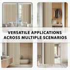 Jilron Accordion Door Curtain Set - 100% Blackout, with Curtain Rod Included, for Bedroom Privacy Protection (Beige-43 W x 78