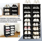 6-Tier Thickened Shoe Rack, Stackable Storage Organizer for Bedroom Entry, Adjustable Rack, Shoe Slots Shelf, Easy Tower Rack