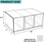 Prsildan Acrylic Makeup Organizer Stackable Storage Drawers with 3 Drawers for Office Desk Vanity Craft Room Clear Drawer Org