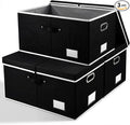 PRANDOM Storage Boxes with Lids [3-Pack] Fabric Collapsible Storage Bins Organizer Containers Baskets Cube with Cover for Hom