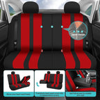 FH Group Car Seat Cover Full Set Striking Striped Car Seat Covers with Front Seat Covers and Rear Split Bench, Universal Fit 