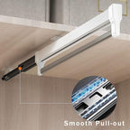 Pull Out Closet Valet Rod, Adjustable Sliding Heavy Duty Steel Top Mounted Clothes Storage Hanger Rail for Closet Wardrobe (4