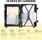 PFEYRPK Lightweight Compression Packing Cubes for Suitcases, Compressible Expandable Travel Packing Organizer with Clear Toil