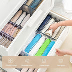 Wardrobe Clothes Organizer, 7 Grids Washable Portable Closet Organizer Mesh Separation Storage Box Foldable Closet Drawer Org