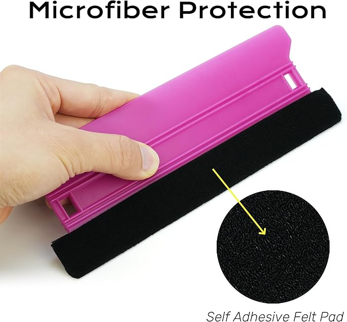 6 Pack Vinyl Wrap Squeegee Set - 8.3” & 3.9” Felt Edge Scrapers for Car Window Tint, Adhesive Vinyl, Decals, Wallpaper, Auto Wrap, and Craft Projects | Perfect for Smooth, Bubble-Free Application