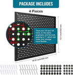 4 Pack Heavy Duty Steel Pegboard Garage Organization Panels,Universal 1/8 and 1/4 Pegboard Accessories,Suitable for Tool Stor
