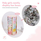POVETIRE Bow Holder for Girls Hair Bows,Pink Hair Bow Organizer, Hair Clips Stand Hair Accessories Rack Display Decors Baby N