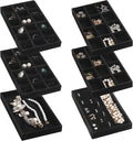 Frebeauty Jewelry Organizer Tray,Stackable Velvet Jewelry Trays,Drawer Inserts Earring Organizer For Women Jewelry Storage Di