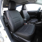 HKZ Fit RAV4 Car Seat Cover Set for 2013 2014 2015 2016 2017 2018 Toyota RAV4 LE Gasoline Version Only-Leather(Black)