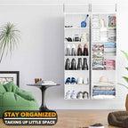 SpaceAid 2 Pack Hanging Closet Organizer and Storage with Dividers, 24 Compartments Hanging Shoe Shelves for Closet, Wardrobe