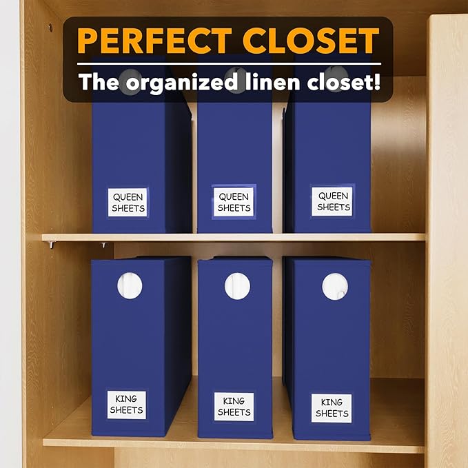 SpaceAid 6 Pack Bed Sheet Organizers and Storage, Foldable Sheet Organizer with Window for Linen Closet, Set Folder Keeper fo
