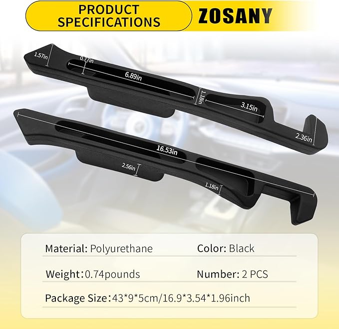 Car Seat Gap Filler 2 Pack, Inserts Between Seats Console with Deeper Groove, Universal Car Seat Gap Plug with Upgraded Phone Holder for Car SUV Truck
