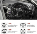 Sun Walker Leather Car Steering Wheel Cover, 15" Anti-Slip Crocodile Pattern Wheel Protector with Rose Grain, Comfortable Gri