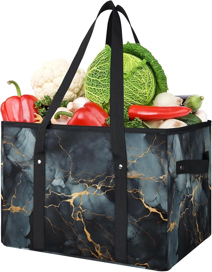 Reusable Grocery Bag Foldable Shopping Tote Bag with Handles Reusable Shopping Bags Large Kitchen Grocery Bags