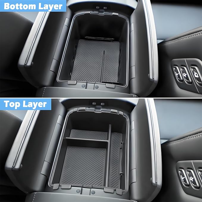 Double Layer-2026 Palisade Center Console Organizer for Hyundai Palisade (Calligraphy) (Only fit 7-Seater with Dual-Opening Center Console), Durable ABS Plastic Tray 2026 Palisade Accessories