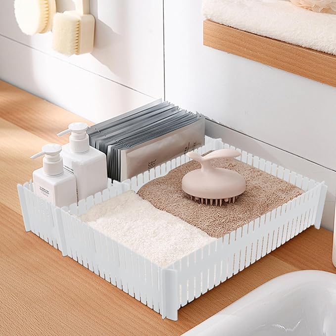 100 PCS Premium DIY Drawer Dividers, White, Adjustable Drawer Organizers for Perfectly Organized Drawers, Tidying Makeup, Clo