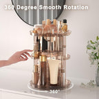 Rotating Makeup Organizer Countertop, DIY Adjustable Trays Spinning Skincare Organizers, Cosmetic Display Shelf with Perfume 