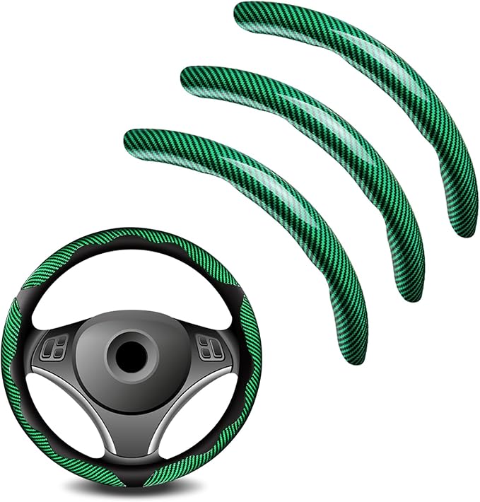 3pcs Universal Carbon Fiber Steering Wheel Cover - Anti-Slip & Segmented Design, Universal 99% Durable Steering Wheel Protect