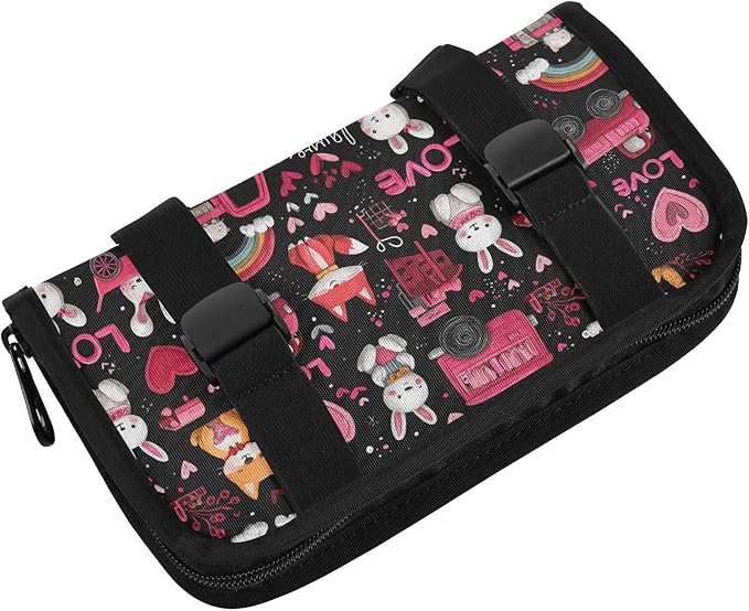 Car Tissue Holder Car Visor Organizer Tissue Box Holder for Car Sun Visor Organizer with Car Vehicle Accessories Essentials Interior for Women Men Valentines Fox Bunny Cars Black