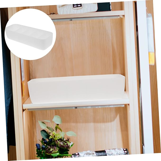2pcs Plastic Socks Organizer with Compartments Stackable Drawer Storage Box for Underwear Gloves and Accessories White
